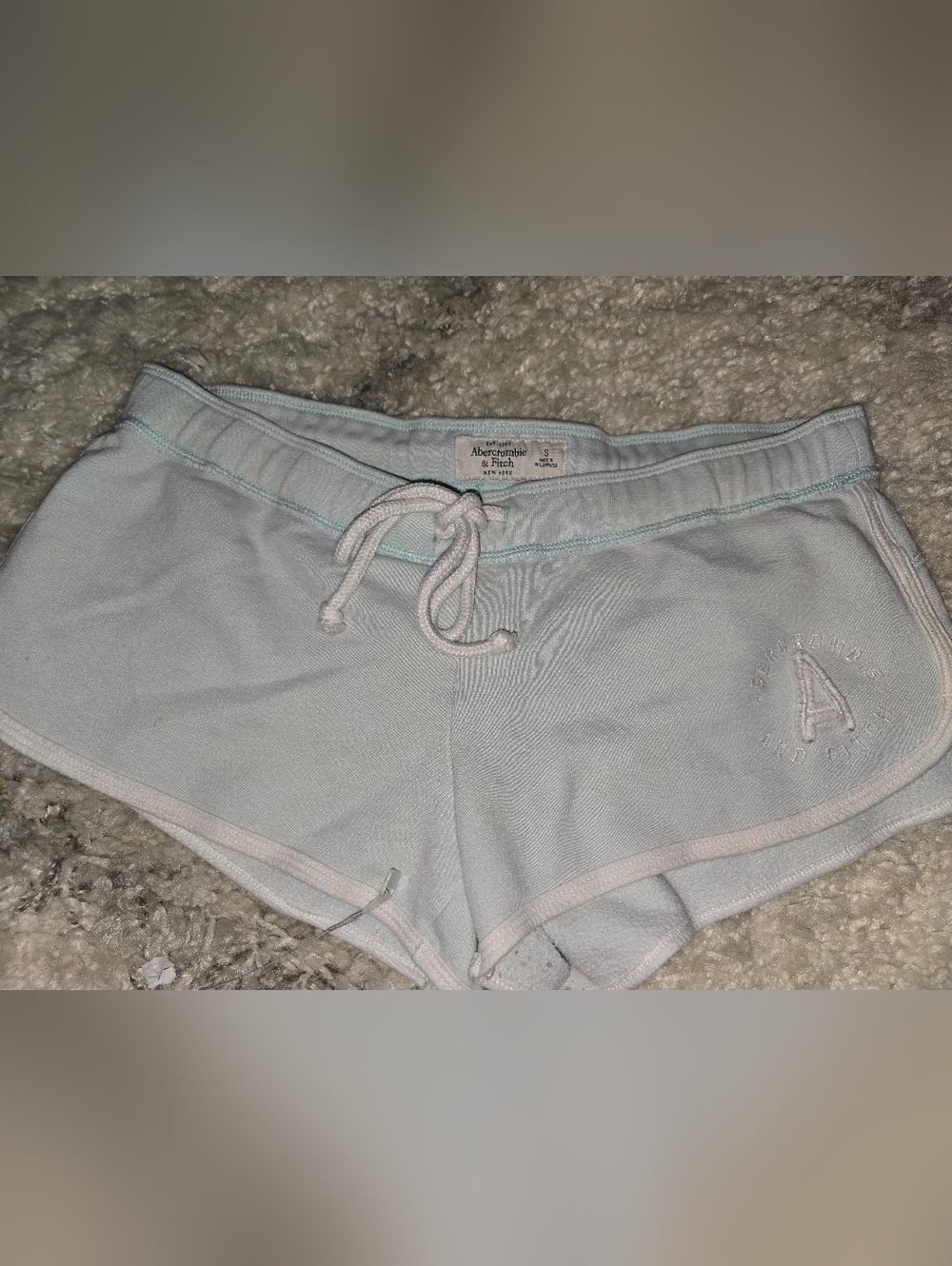 Abercrombie & Fitch Pale Blue Terry Athletic Shorts